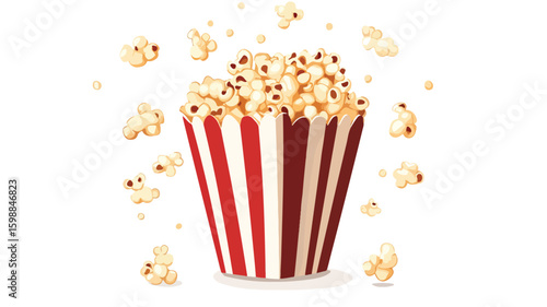Tasty Popcorn Illustration on White Background for Snack Lovers
