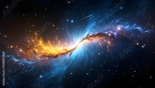 Colliding Galaxies - Cosmic Collision of Stars and Nebulae