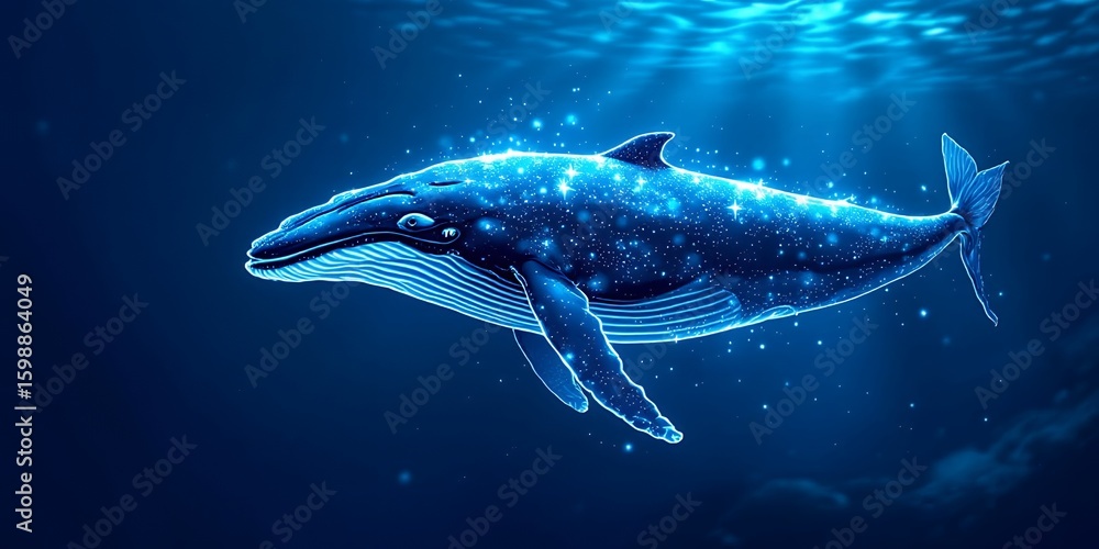 Naklejka premium Tranquil Waterfall in Lush Tropical Paradise