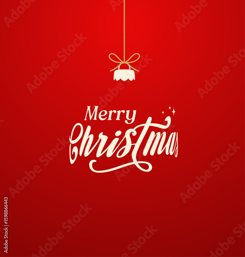 Christmas Greeting Card Design with typography. Overall composition appears as Christmas ball ornament in negative space. Vector illustration.