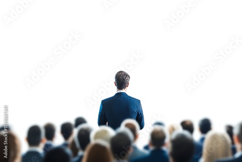 Business Presentation: Rear View of a Speaker Addressing Audience in Conference or Meeting