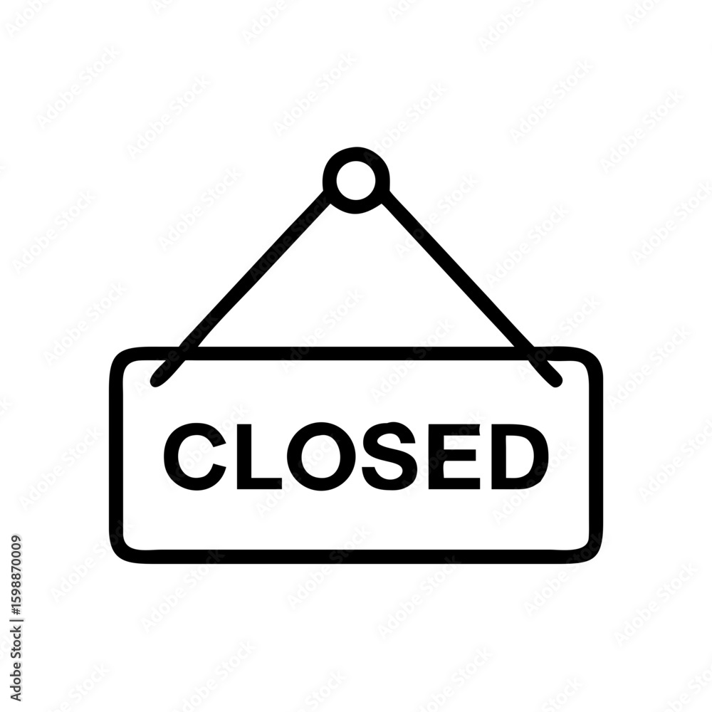 A hanging sign displaying the word closed in bold letters indicating business is not currently open now A hanging sign displaying the word closed in bold letters indicating business is not currently open now