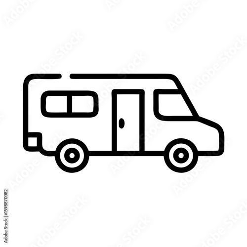 Wallpaper Mural Simple graphic of a recreational vehicle with door and window on a white background design element Torontodigital.ca