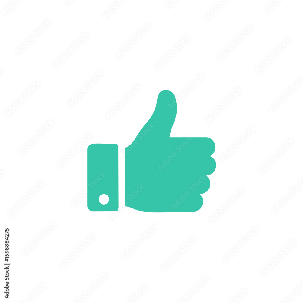 Vector illustration of green thumbs up hand gesture on white background, approval symbol Vector illustration of green thumbs up hand gesture on white background, approval symbol
