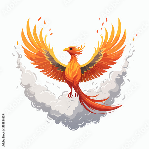 Phoenix rising from ashes, a powerful metaphor for emotional resilience and rebirth through adversity.