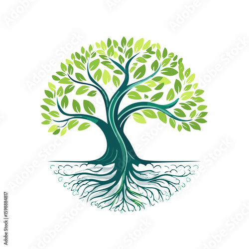 Bent tree with deep roots in wind, metaphor for staying grounded and resilient through emotional storms.