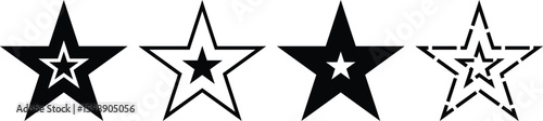 Four rating stars with different fill patterns in illustration on a white background. EPS-10.