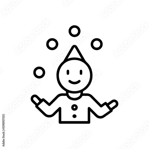 line icon juggler vector on white background
Vector line icon on white background