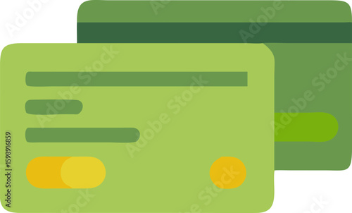 green credit cards abstract overlapping shapes, modern design
