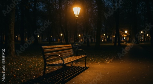 Park bench at night (2)