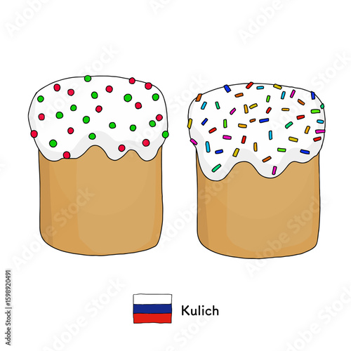 ロシア料理＿クリーチの線画イラスト