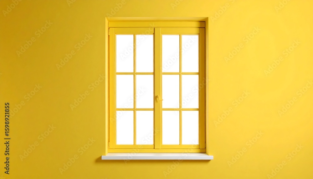 Obraz premium A yellow window on a yellow wall