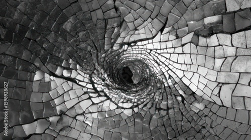Fractured spiral pattern