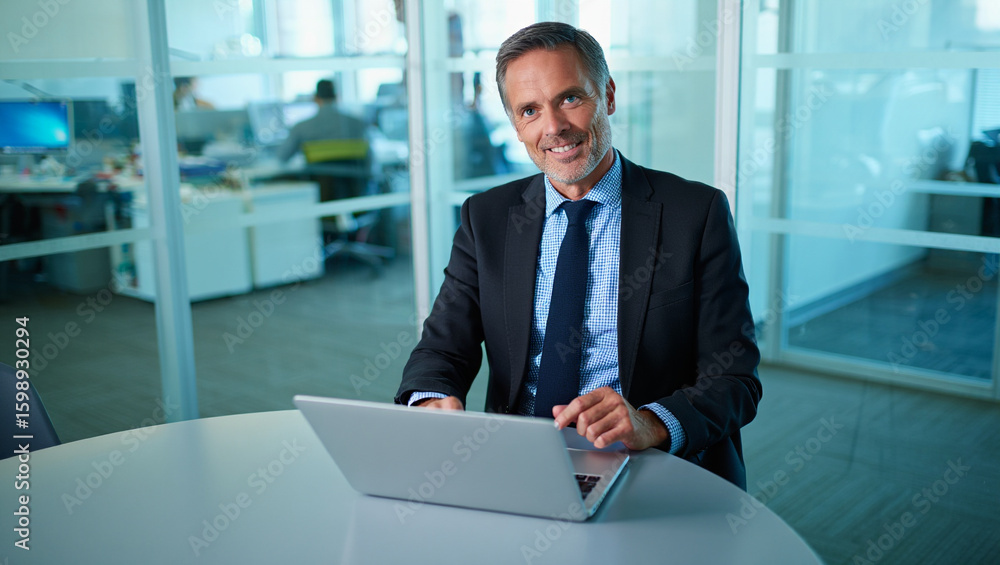 Fototapeta premium Corporate Business Meeting with Teamwork, Data Analysis and Strategic Planning