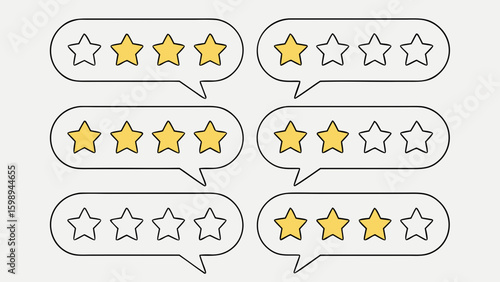 Customer feedback star rating review system for business satisfaction and product quality measurement tool