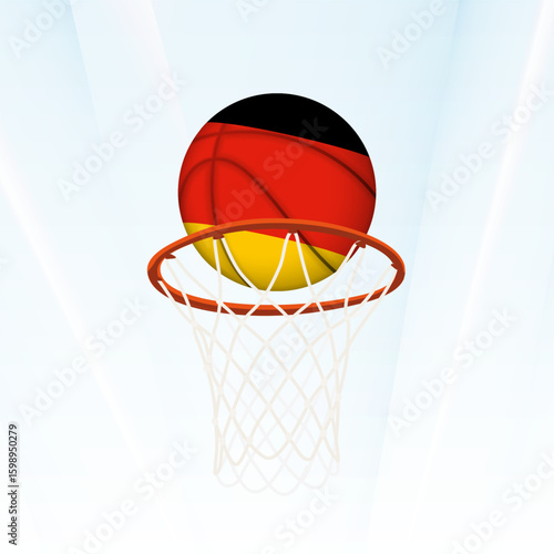 Germany Flag Basketball Scoring Through Hoop.