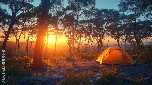 Sunset Camping in the Australian Outback: A Serene Escape