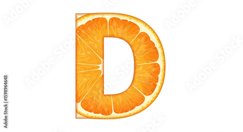 Vector orange letter d fruit alphabet design vector illustration healthy food citrus font graphic typography artwork