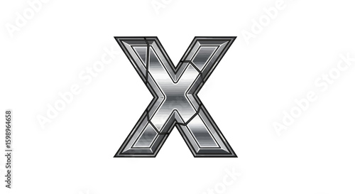 Vector download silver metal x letter logo vector illustration metallic x design graphic alphabet symbol icon 3d mark