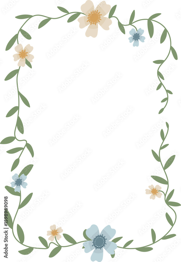 Fototapeta premium Wedding Floral Border with Vines