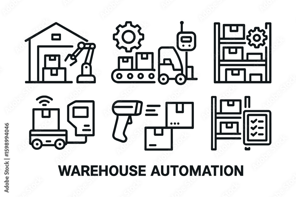 Obraz premium Warehouse automation technology: robots, conveyors, and smart storage solutions