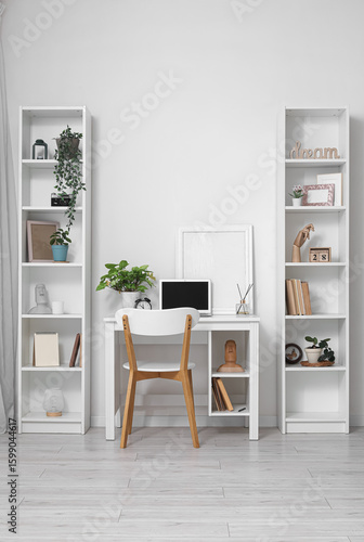 Interior of light room with...