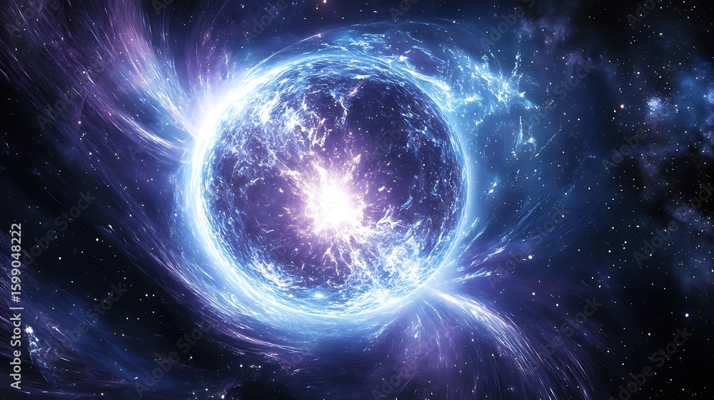 Obraz premium Exploring the Cosmos a Supernova Star Explosion in Deep Space