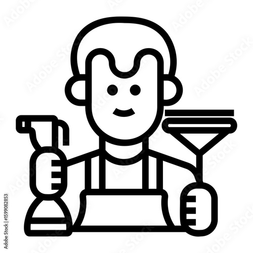 cleaning Line Icon