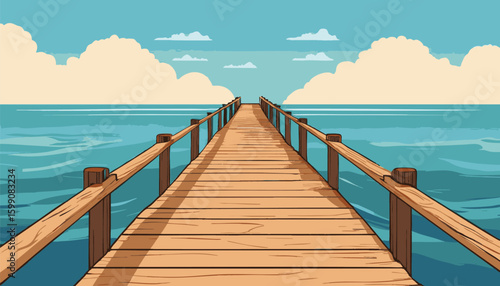 A wooden pier stretching into the sea