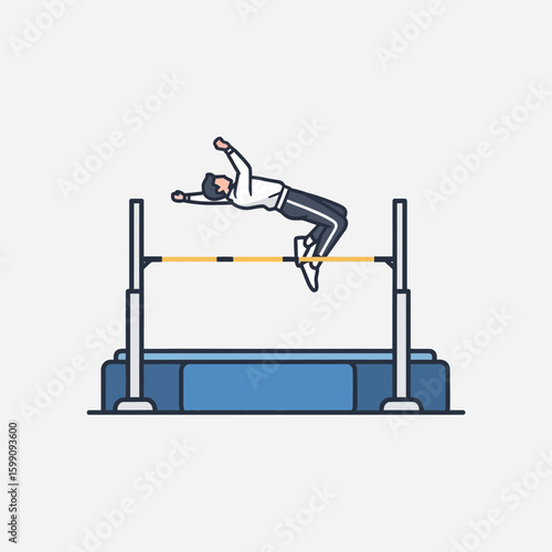 An athlete jumps over a high bar during a high jump competition.