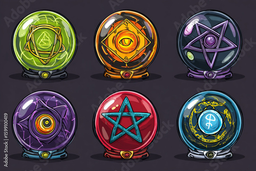 Mystical Crystal Balls Set for Fortune Telling and Magic