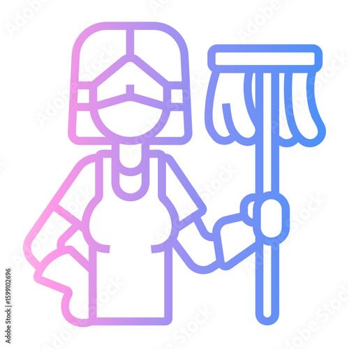 cleaning Line Gradient Icon