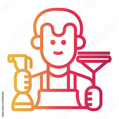 cleaning Line Gradient Icon