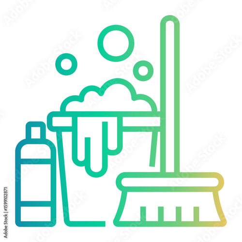 cleaning Line Gradient Icon