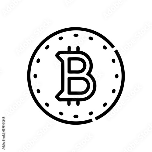 An emblematic Bitcoin symbol, rendered in sleek black and white, signifies the world of cryptocurrency, digital finance, and blockchain technology.