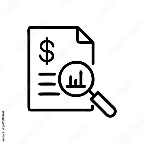 An insightful graphic presenting financial analysis and evaluation through a close-up view.