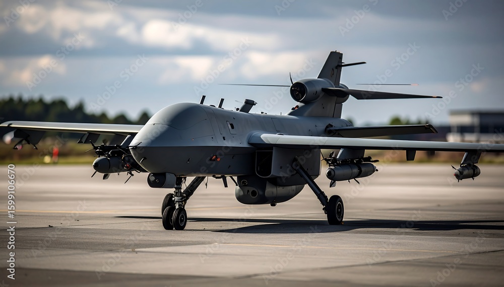 Fototapeta premium Military drone on tarmac (1)