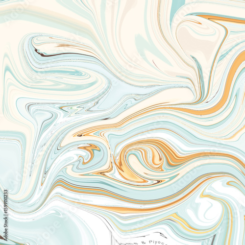 Elegant pastel marble swirl in cream, mint, and orange tones. Ideal for abstract art, modern backgrounds, and fluid textures. Perfect for design, pattern, and creativity.