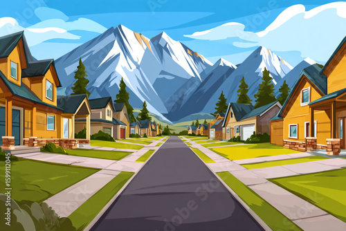 Charming Suburban Neighborhood with Mountain Views