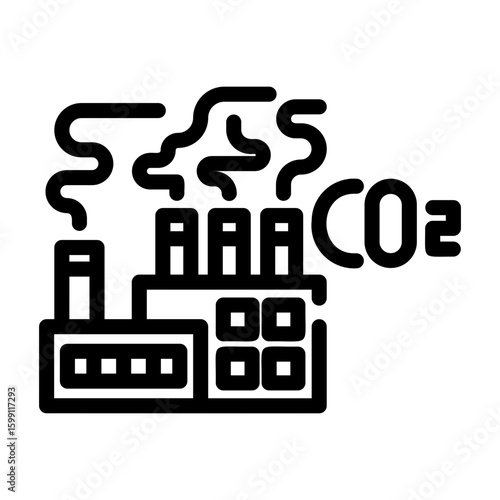 carbon dioxide Line Icon