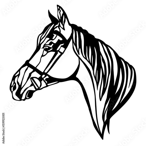Closed-loop horse head illustration template vector