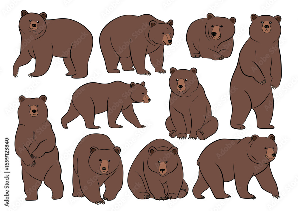 Fototapeta premium クマのイラストセット