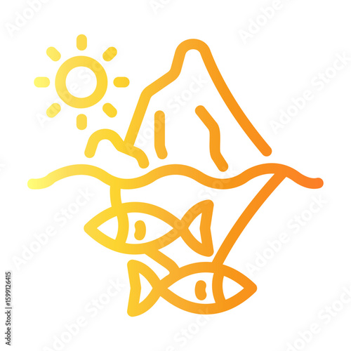 ice berg Line Gradient Icon
