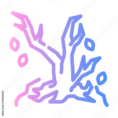 dead tree Line Gradient Icon