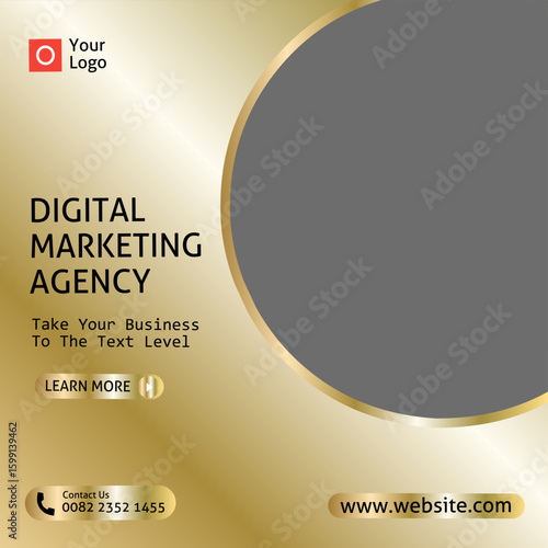 Digital marketing webinar and business conference social media post template.