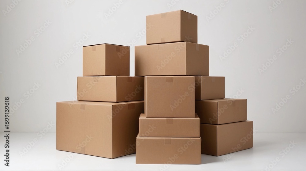 Obraz premium cardboard boxes on white background