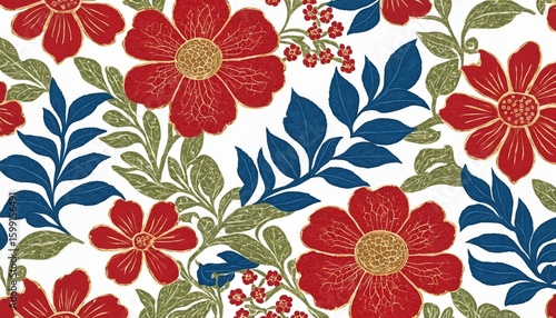 Ornamental Botanical Textile Pattern