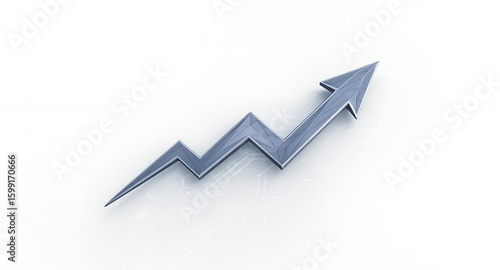 3D arrow pointing upward growth progress success technology background