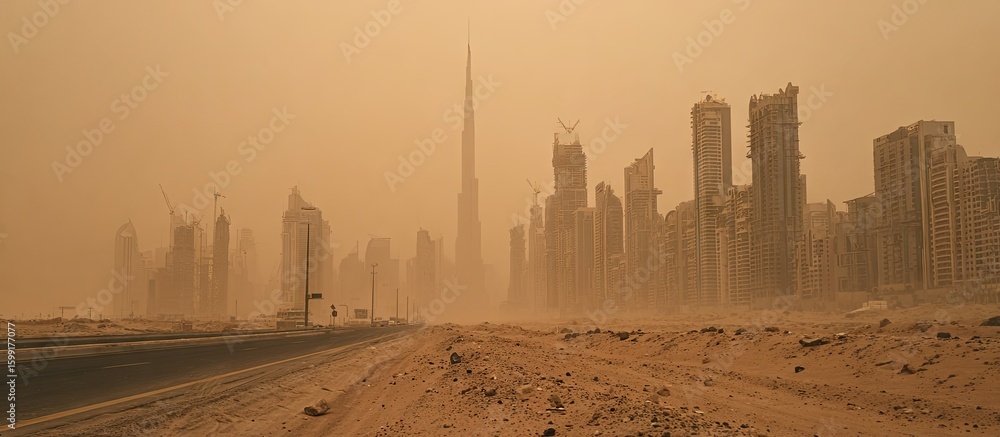 Dusty city skyline Dusty city skyline