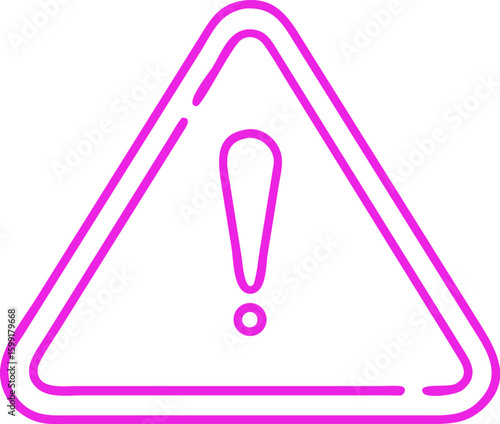 Warning sign icon with exclamation mark, caution symbol
